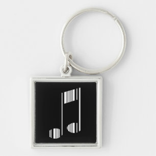 MUSIC NOTE BAR CODE Musical Barcode Pattern Key Ring