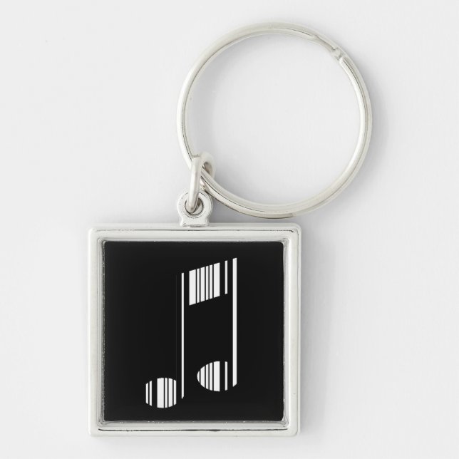 MUSIC NOTE BAR CODE Musical Barcode Pattern Key Ring (Front)