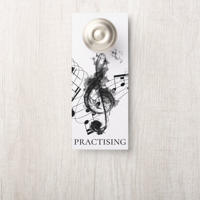 Music Note black and white Luxury design Door Hanger (On Knob)