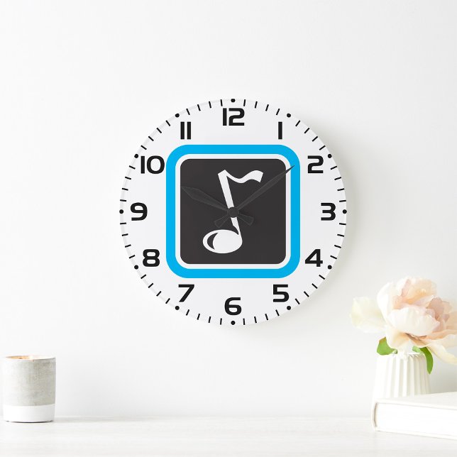 Music Note Bold Minimalist Musical Symbol  Large Clock (Creator Uploaded)