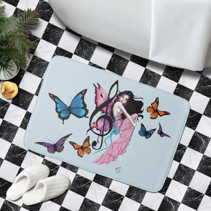 Music Note Butterflies Fairy Bath Mat