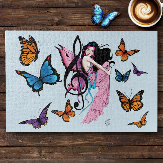 Music Note Butterflies Fairy Jigsaw Puzzle (Creator Uploaded)