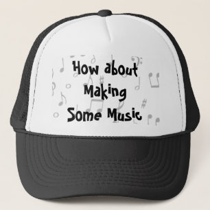 Music note cap-customise trucker hat