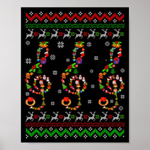 Music Note Christmas Ugly Sweater Musical Teacher  Poster
