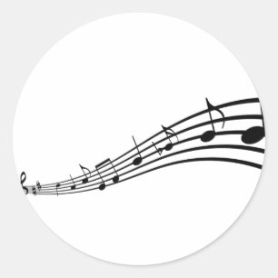 music note classic round sticker