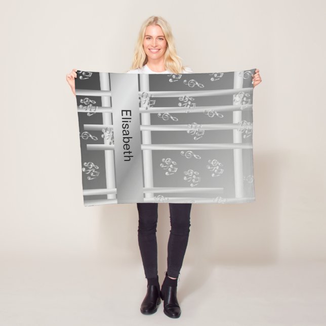 music, note, clef, band, symbol, shiny, elegant, f fleece blanket (In Situ)