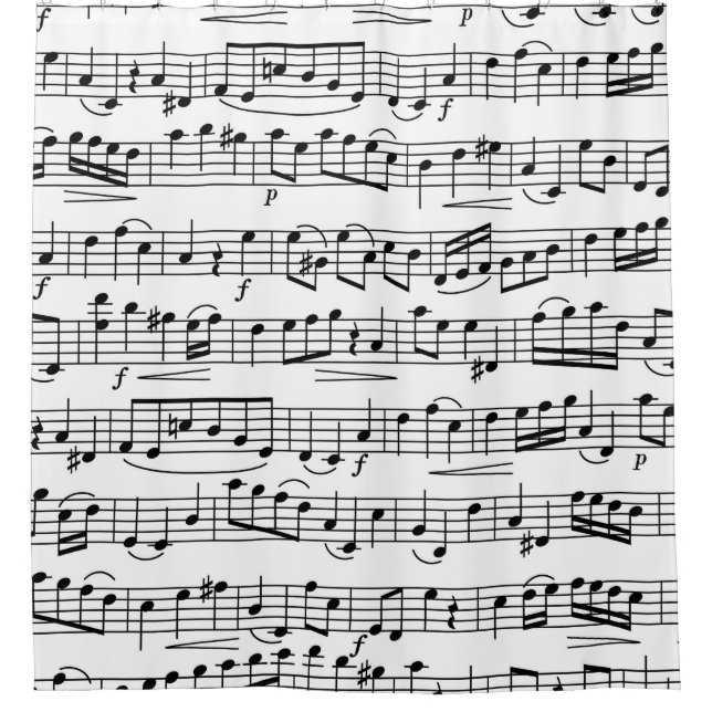 Music Note Design Shower Curtain (Front)