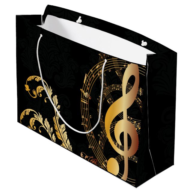 Music Note elegant Luxury design Large Gift Bag (Back Angled)