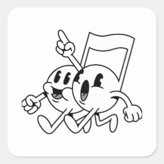 Music Note Emoji Square Sticker