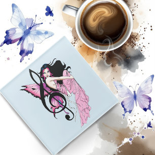Music Note Fairy Glass Coaster