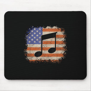 Music note for men gift american flag patriotic fu mouse pad
