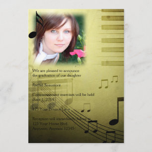 Music Note Graduation Announcement