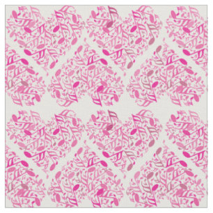 Music Note Heart Fabric