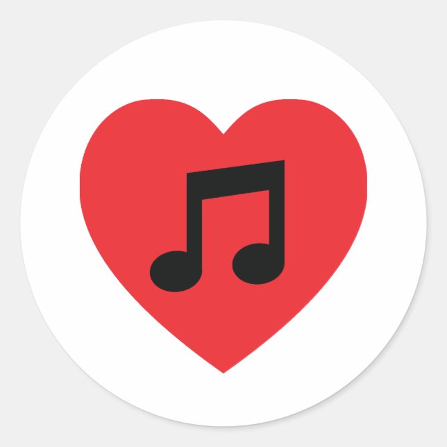 Music Note Heart Sticker (Front)