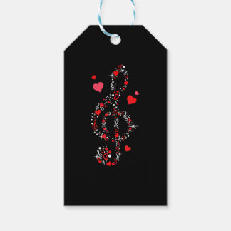 Music Note Hearts Cute Valentines Day Music Lover Gift Tags