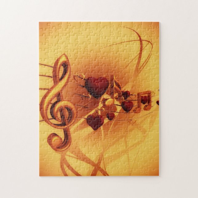 Music Note Hearts Puzzle (Vertical)