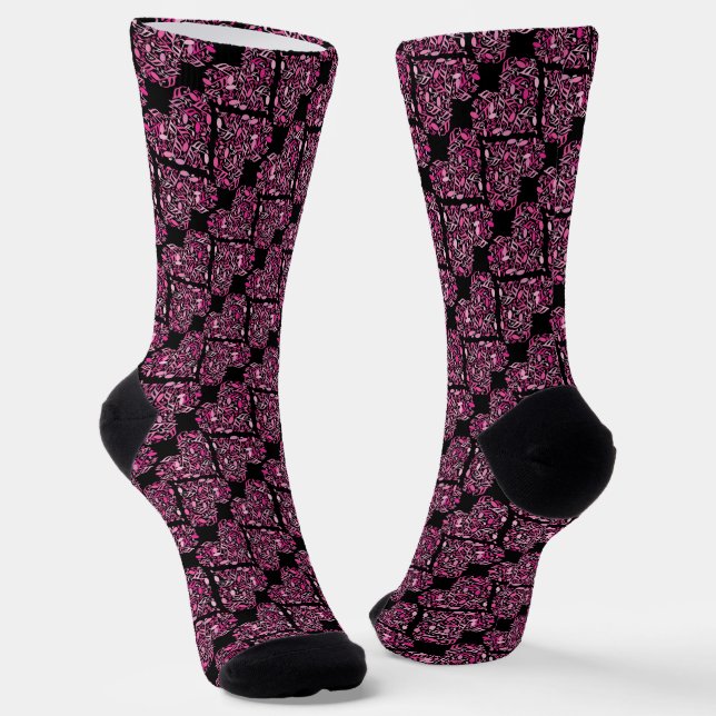 Music Note Hearts  Socks (Angled)