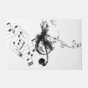 Music Note Luxury black and white Doormat