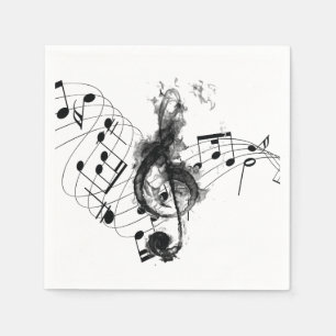 Music Note Luxury black and white Napkin
