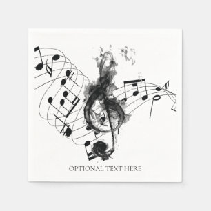 Music Note Luxury black and white Personalised Napkin