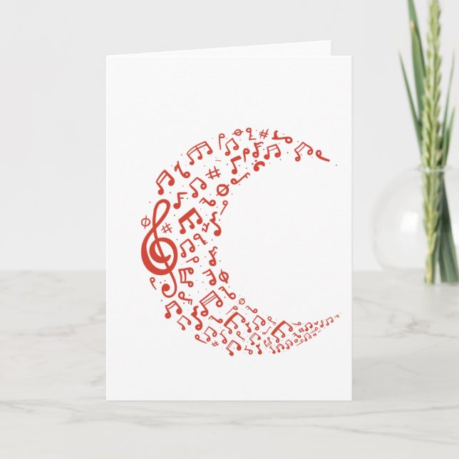 Music Note Moon Blank Card (Front)
