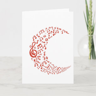 Music Note Moon Blank Card