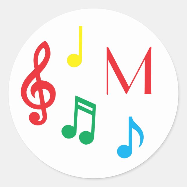 Music Note Musician Teacher Classic Round Sticker (Front)