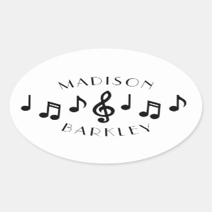 Music Note Musician Teacher Oval Sticker