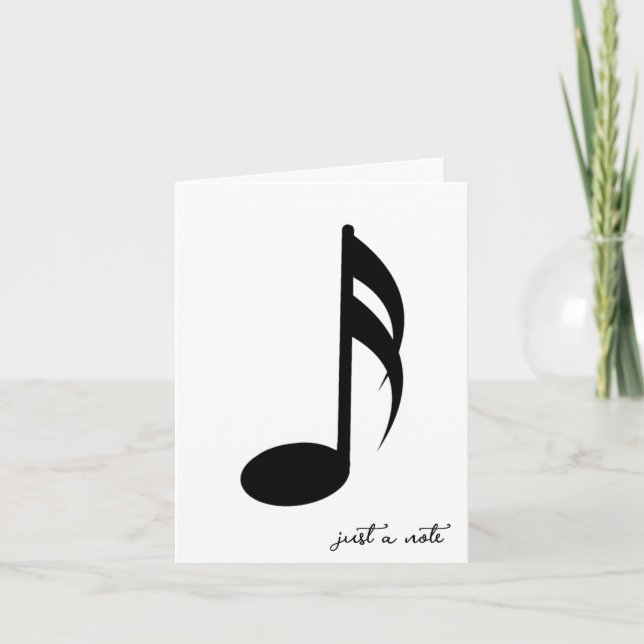 Music Note On White Card (Front)