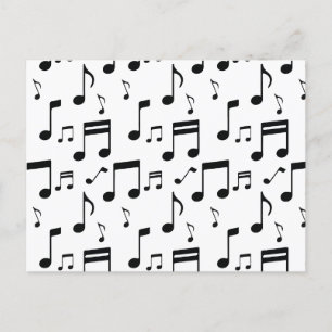 Music note pattern holiday postcard