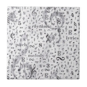 Music Note Pattern Music Theme Ceramic Tile
