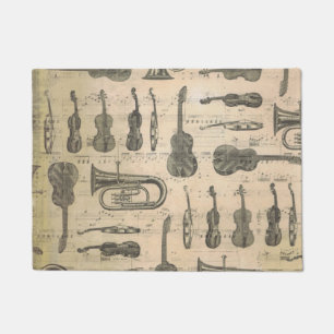 music note Pattern Music Theme Doormat