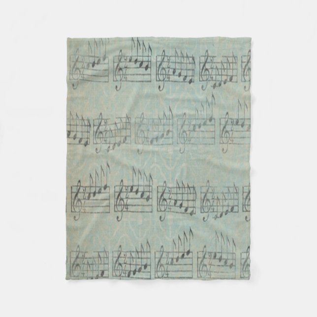 music Note Pattern Music Theme Fleece Blanket (Front)