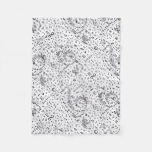 Music Note Pattern Music Theme Fleece Blanket