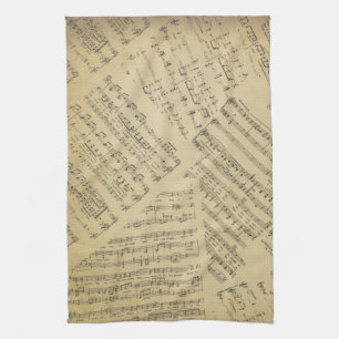 music Note Pattern Music Theme Kitchen Towel