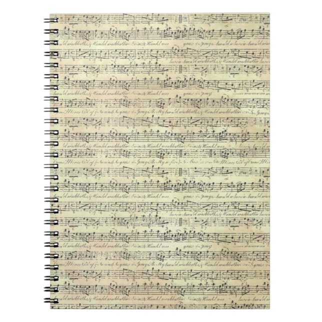 music note Pattern Music Theme Notebook (Front)