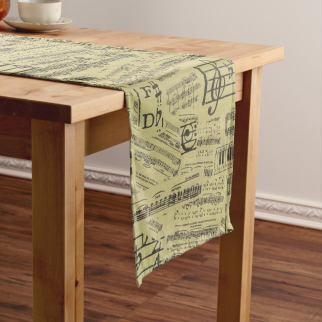 music Note Pattern Music Theme Table Runner (In Situ)
