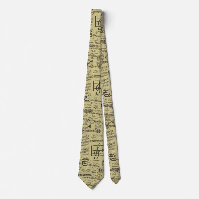music note Pattern Music Theme Tie (Front)