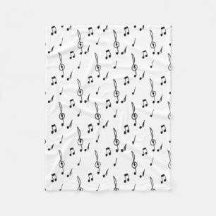 music note Pattern Music Theme Treble Clef Fleece Blanket