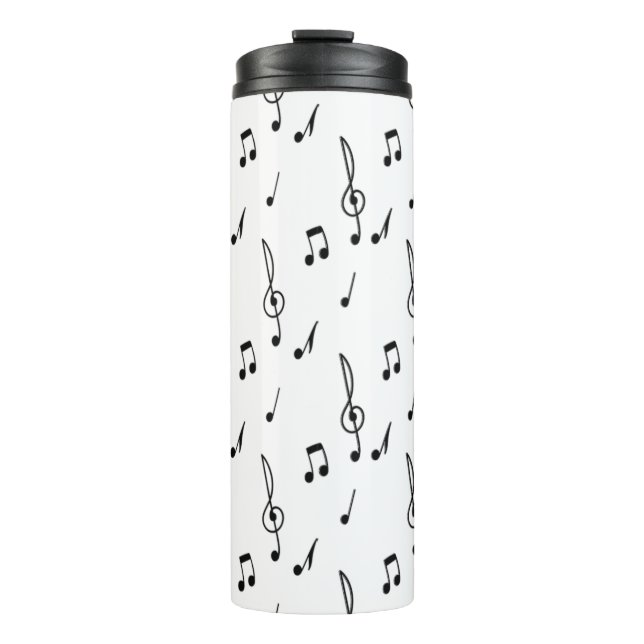 music note Pattern Music Theme Treble Clef  Thermal Tumbler (Front)