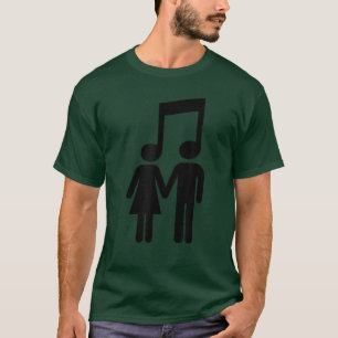 Music Note People Love Stick Figures Holding Hands T-Shirt