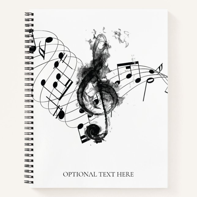 Music Note Personalised Luxury Notebook (Front)