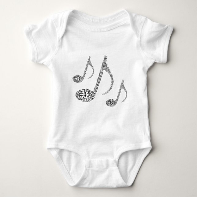 Music note.png baby bodysuit (Front)
