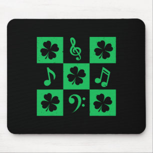 Music Note Shamrock St Patricks Day Musician Music Mouse Pad