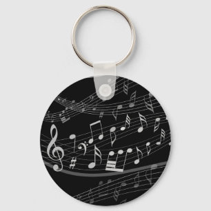 Music Note Sheet Music Keychain