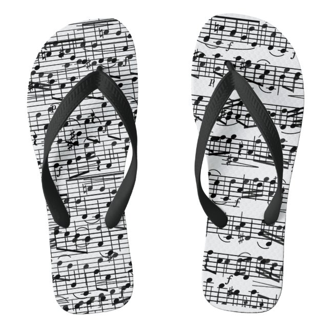 Music Note Sheet Music Piano Notes Thongs (Footbed)