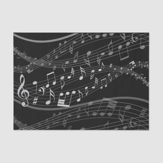 Music Note Sheet Music Tissue Paper (Front)