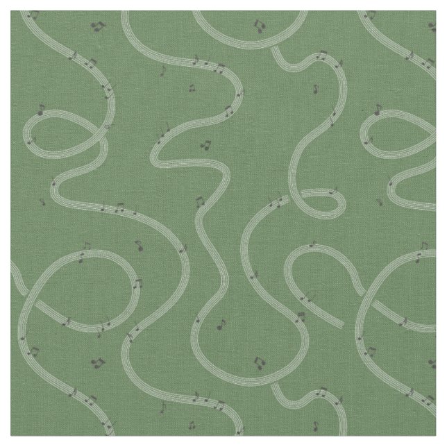 Music Note Sign Green additional Fabric (Close Up)