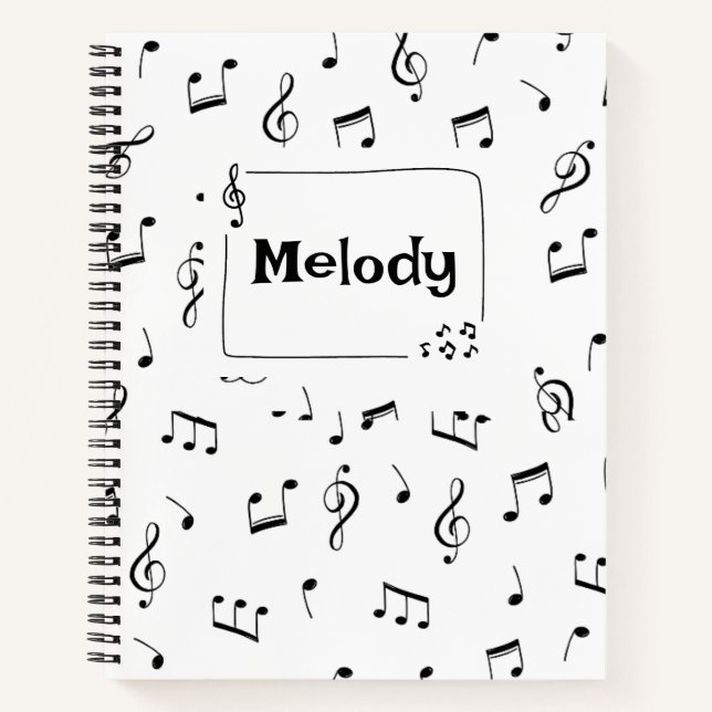 Music Note Spiral Notebook (Front)