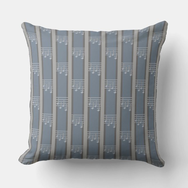 Music Note Striped Cushion (Front)